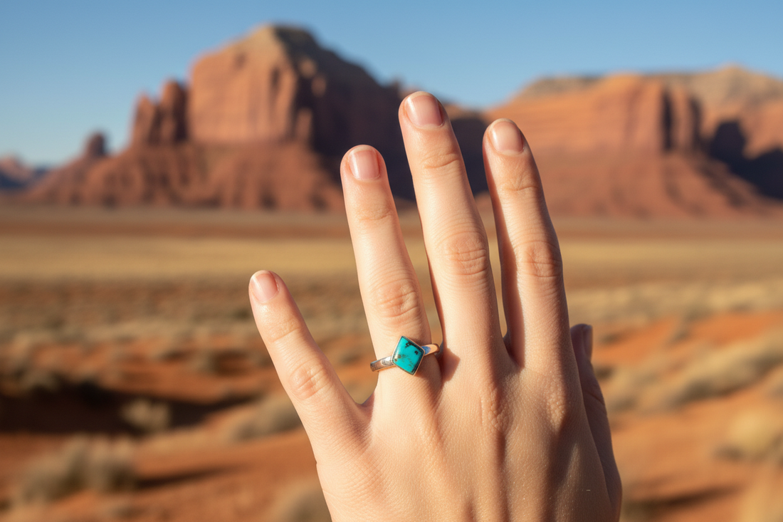 One Of A Kind Rings - Turquoise Diamond Pinky