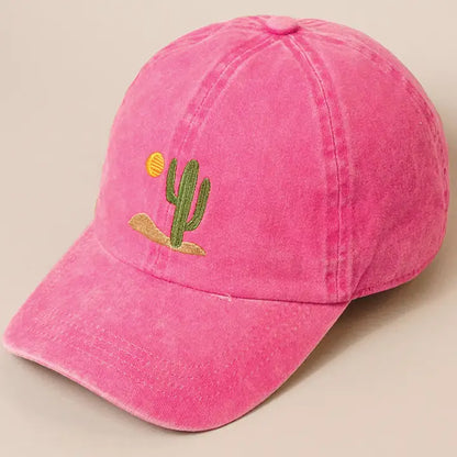 Cactus Embroidered Dad Cap
