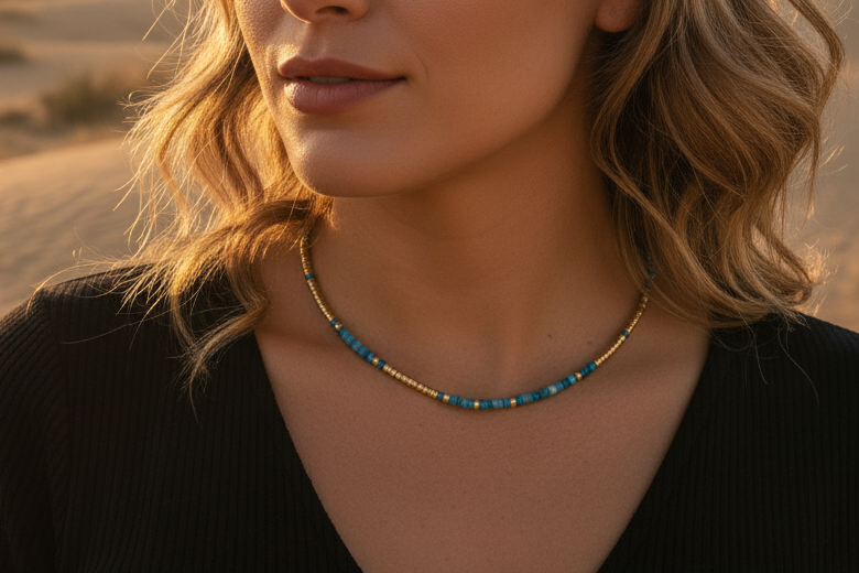 Beaded Crystal Necklace - Apatite