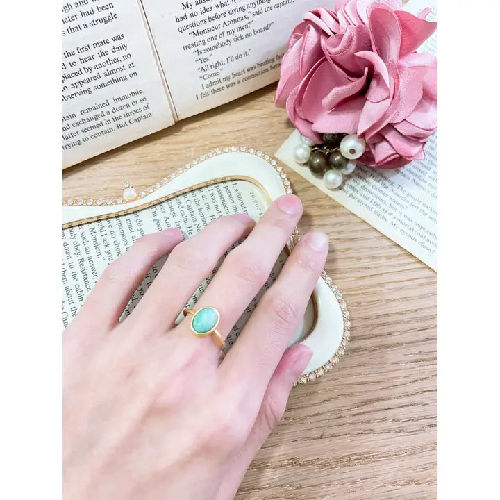 Amazonite Small Cab Ring