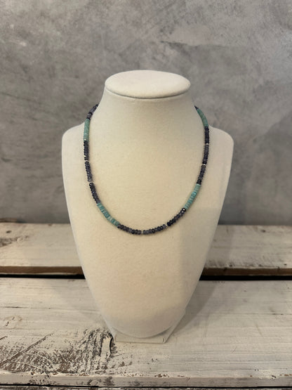 Iolite &amp; Amazonite Beaded Necklace