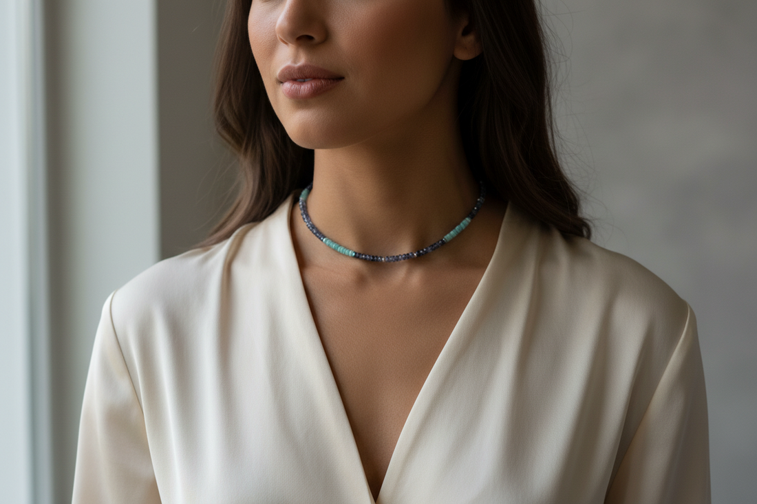 Iolite &amp; Amazonite Beaded Necklace