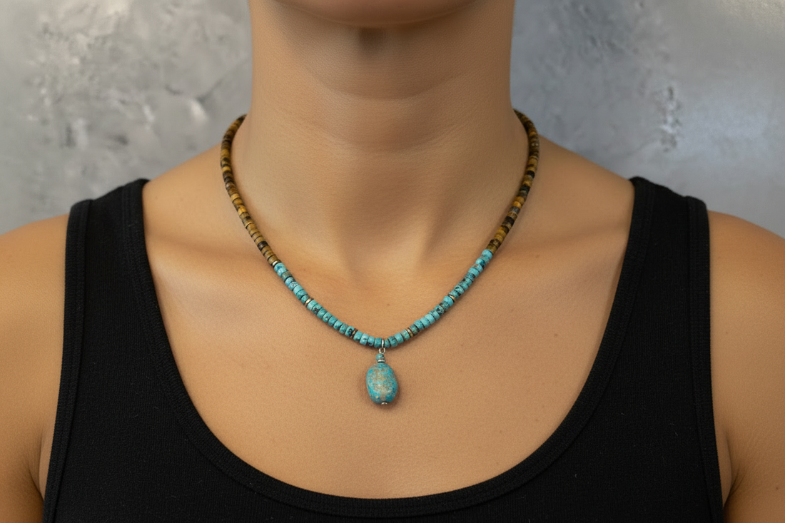 Beaded Crystal Necklace - Tiger&