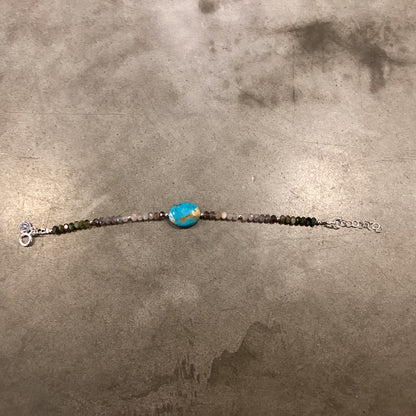 Crystal Bracelet- Smoky Quartz &amp; Turquoise