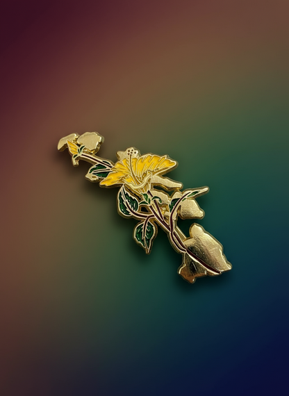 Hawaii Yellow Hibiscus Pin