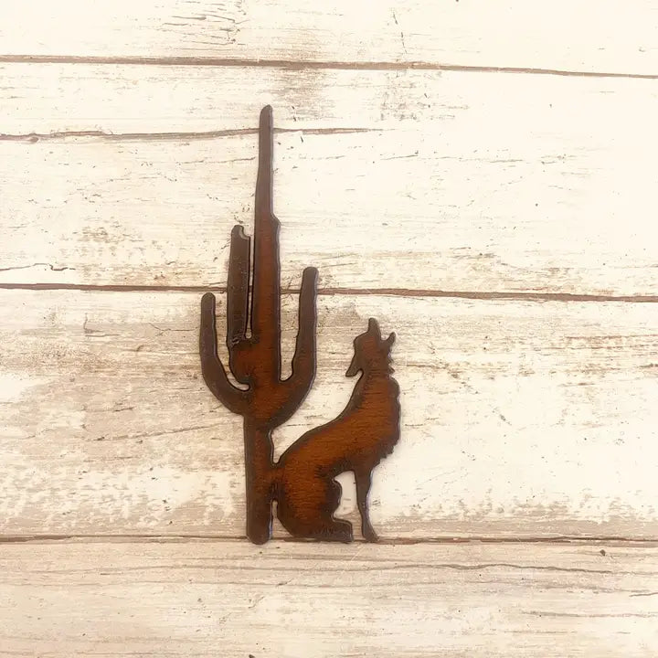 Coyote Cactus Magnet