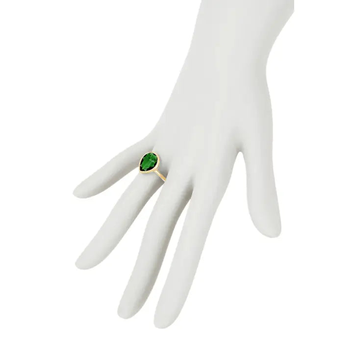 Emerald Crystal Pear Ring - Gf