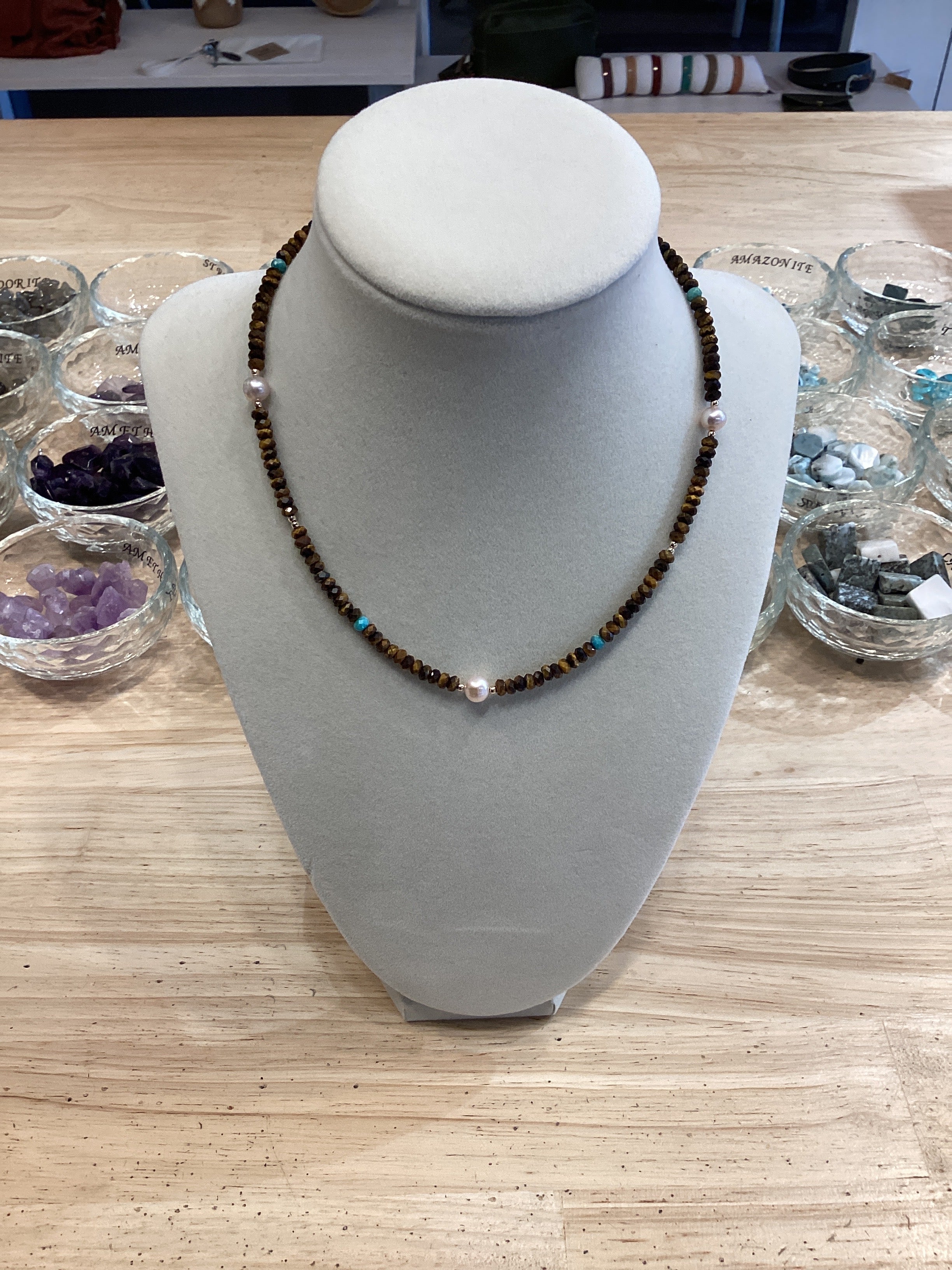 Beaded Crystal Necklace- Tiger&