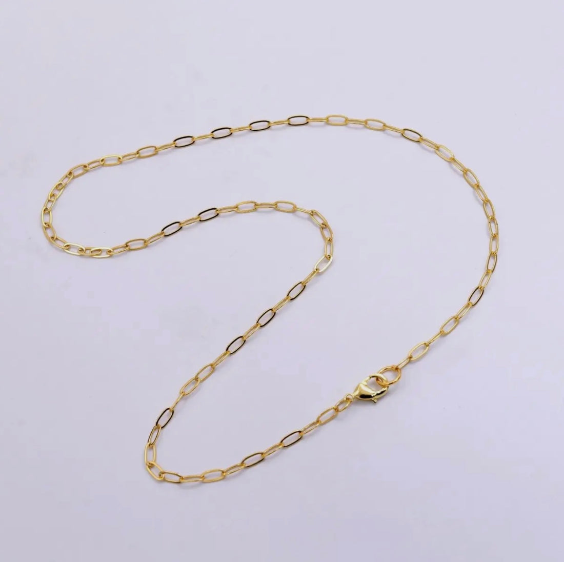 14K Gold Filled 3mm Paperclip Chain 17.5 inch Necklace