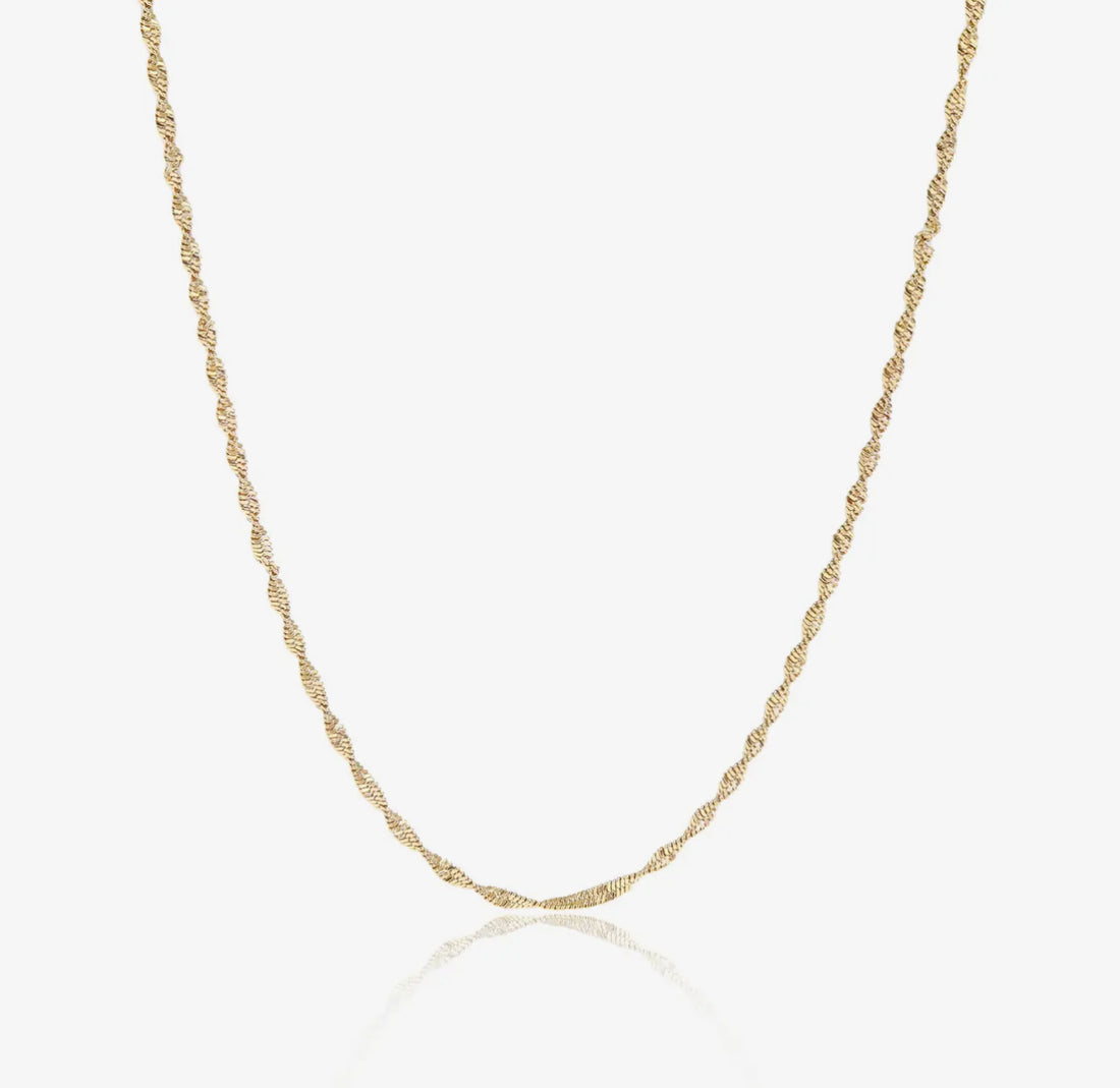 18K Gold PVD Singapore Chain Necklace