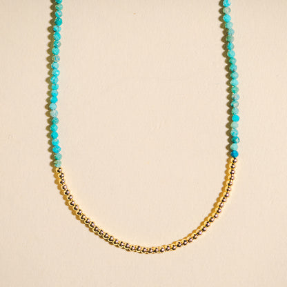 Beaded Crystal Necklace - Turquoise