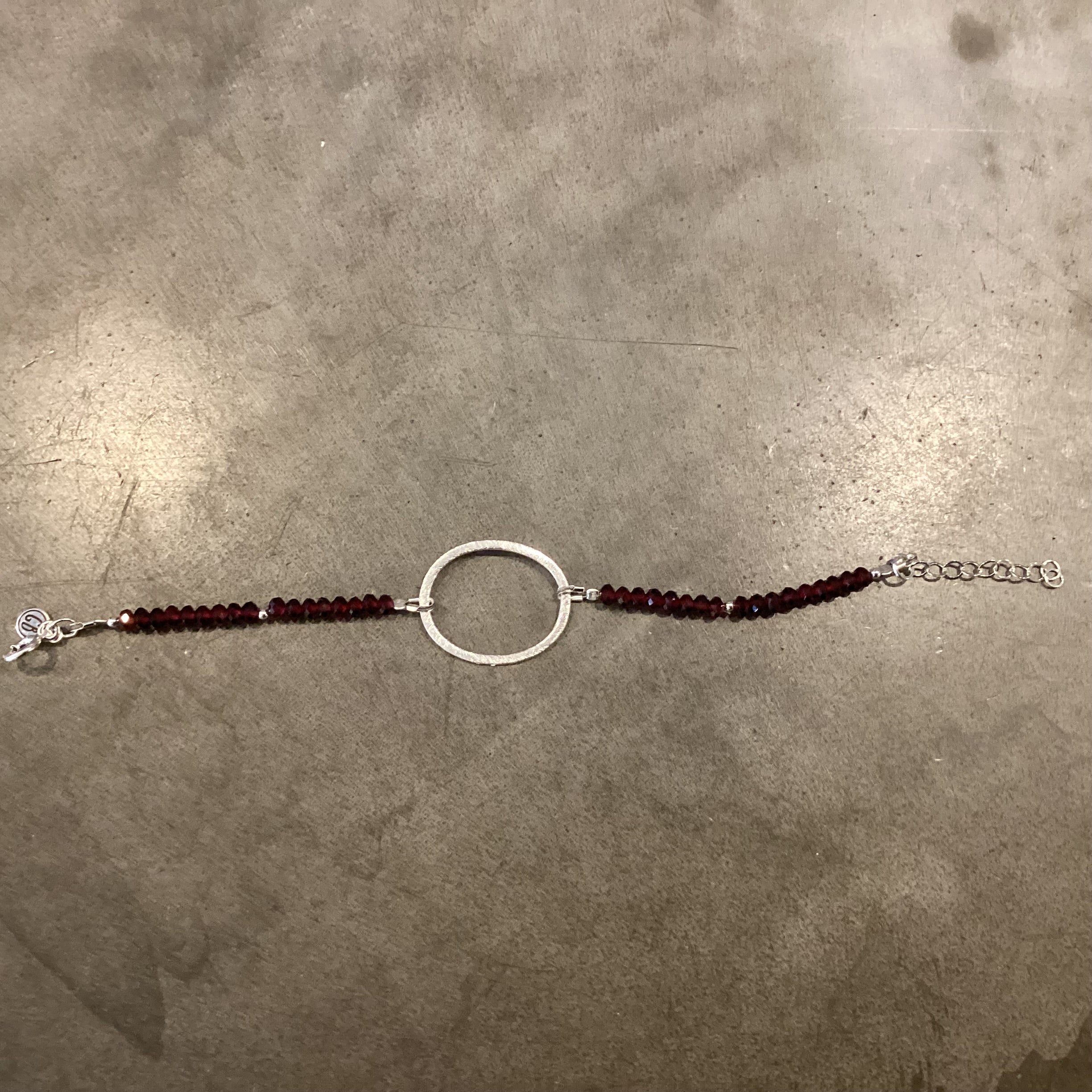 Crystal Bracelet- Red Garnet