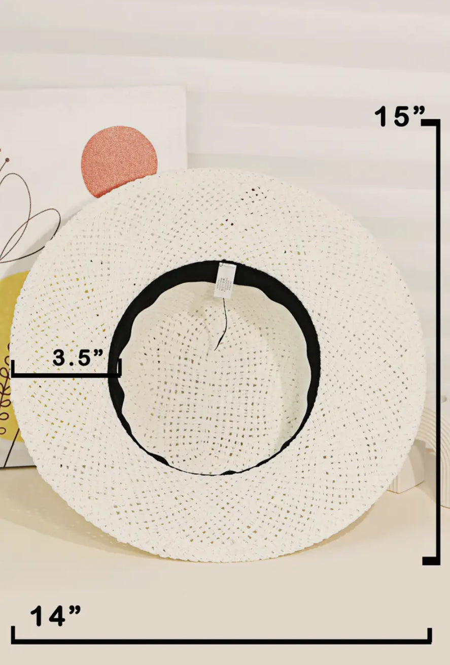 Straw Braided Flat Brim Sun Hat