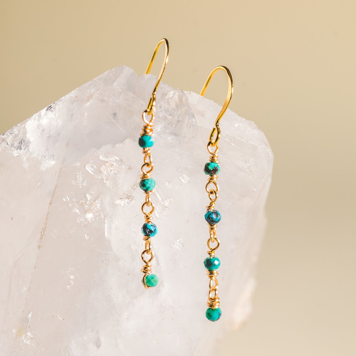 Wire wrapped Turquoise Dangle Earrings