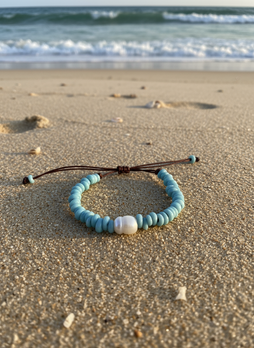 Freshwater Pearl Dolly Glass bead bracelet