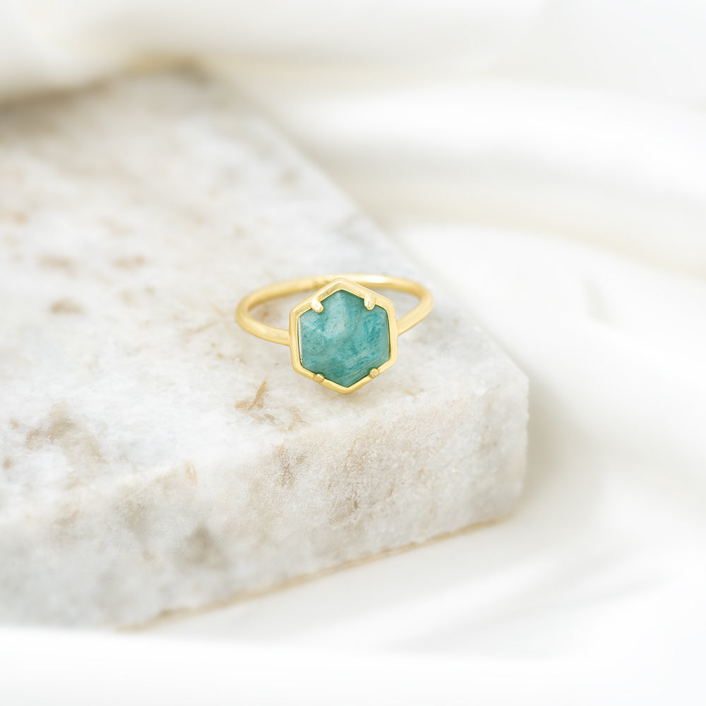 Amazonite Gold Ring