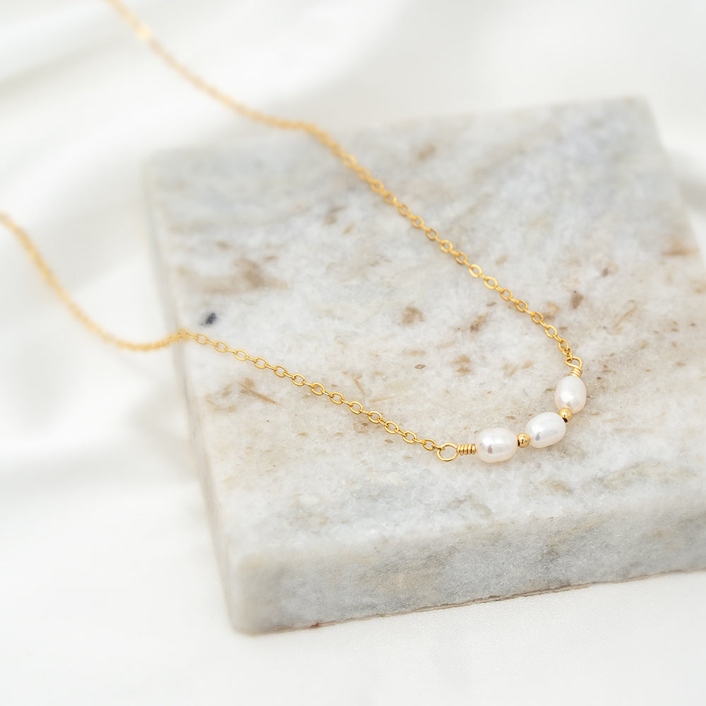 Freshwater Oval Pearl Necklace