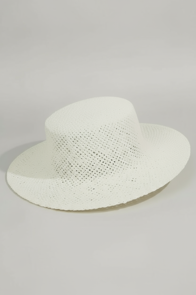 Straw Braided Flat Brim Sun Hat