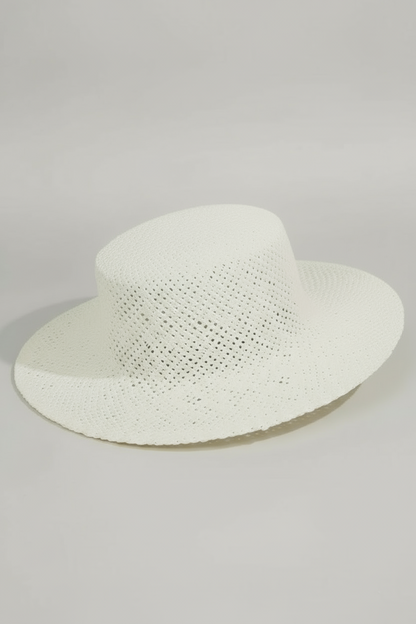 Straw Braided Flat Brim Sun Hat