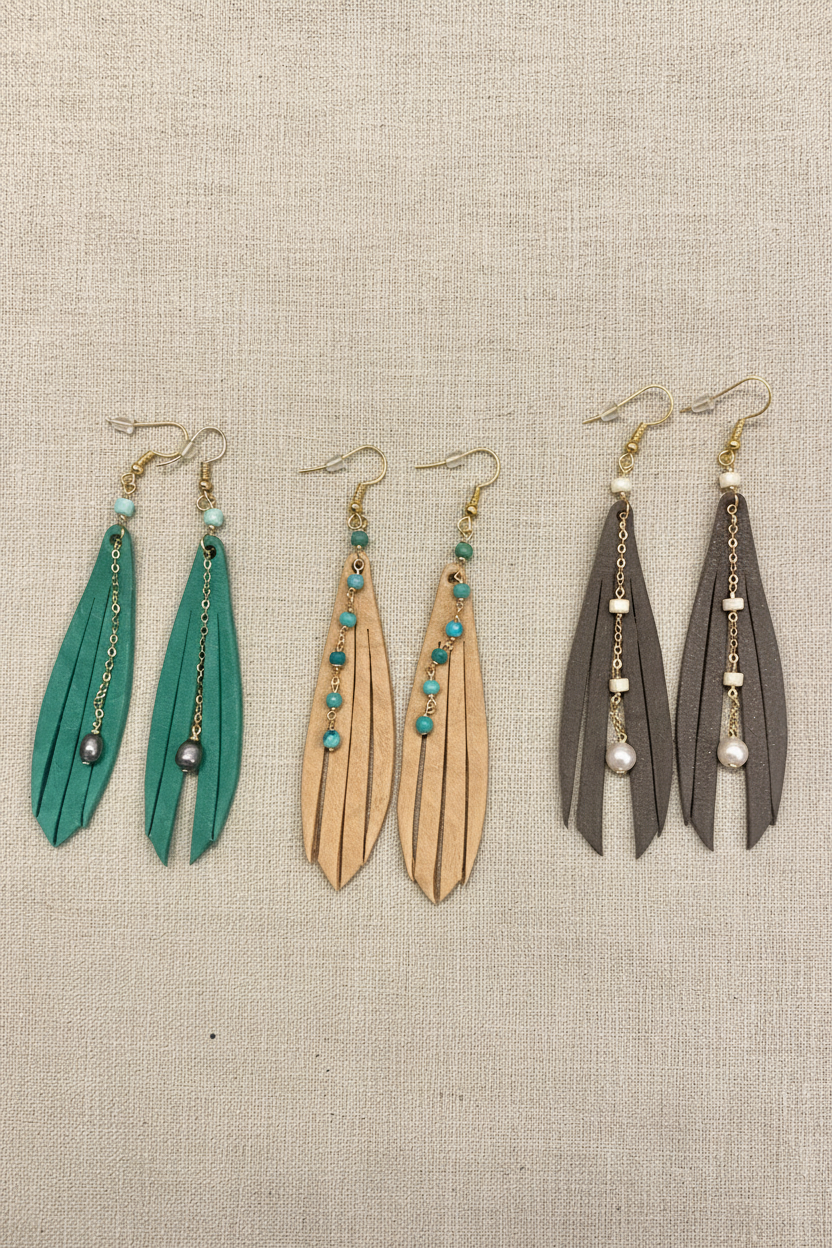 Stone &amp; Fringe Earrings