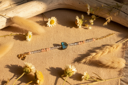 Crystal Bracelet - Labradorite and Sunstone