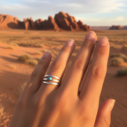 One of a Kind Ring - Small Turquoise Triple