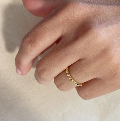 Gold Studded Stacker Ring
