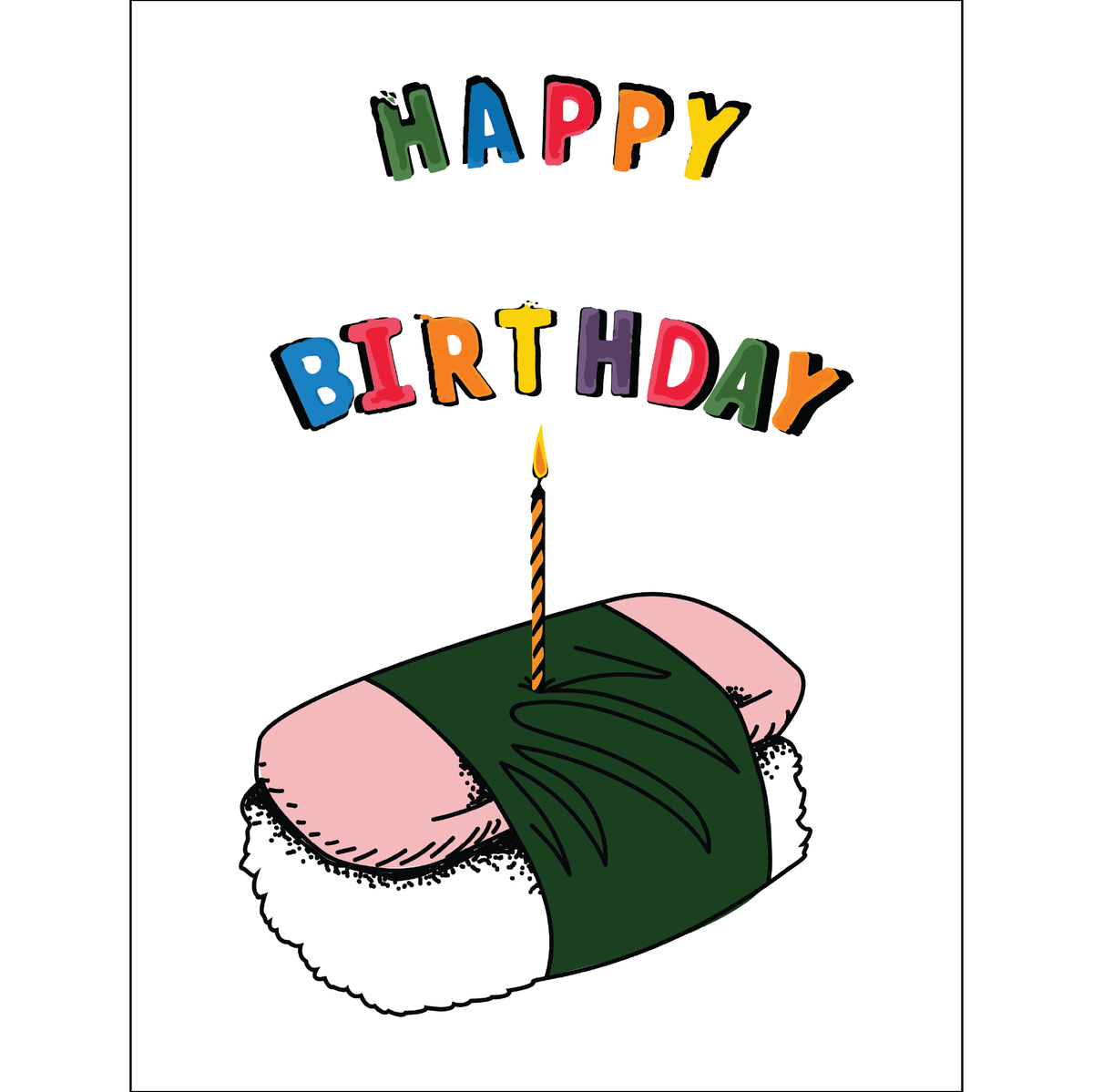 Local Hawaii Greeting Cards: Musubi Birthday