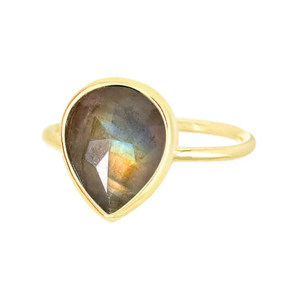 Labradorite Teardrop Ring