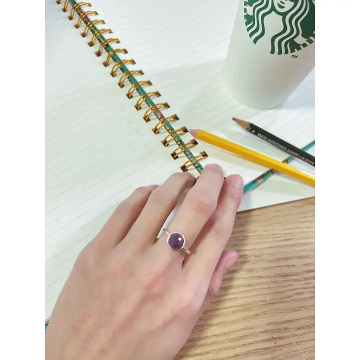 Amethyst Petite Cabochon Ring