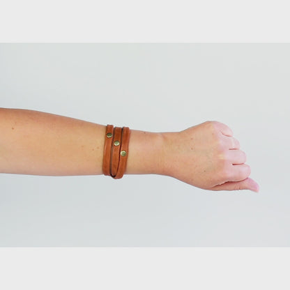 Triple Warrior Wrap Bracelet - Antique Brass