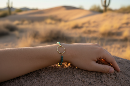 Green Garnet Beaded Crystal Bracelet