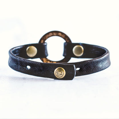 Hawaiian Mountain Circle of Love Bracelet - Antique Brass