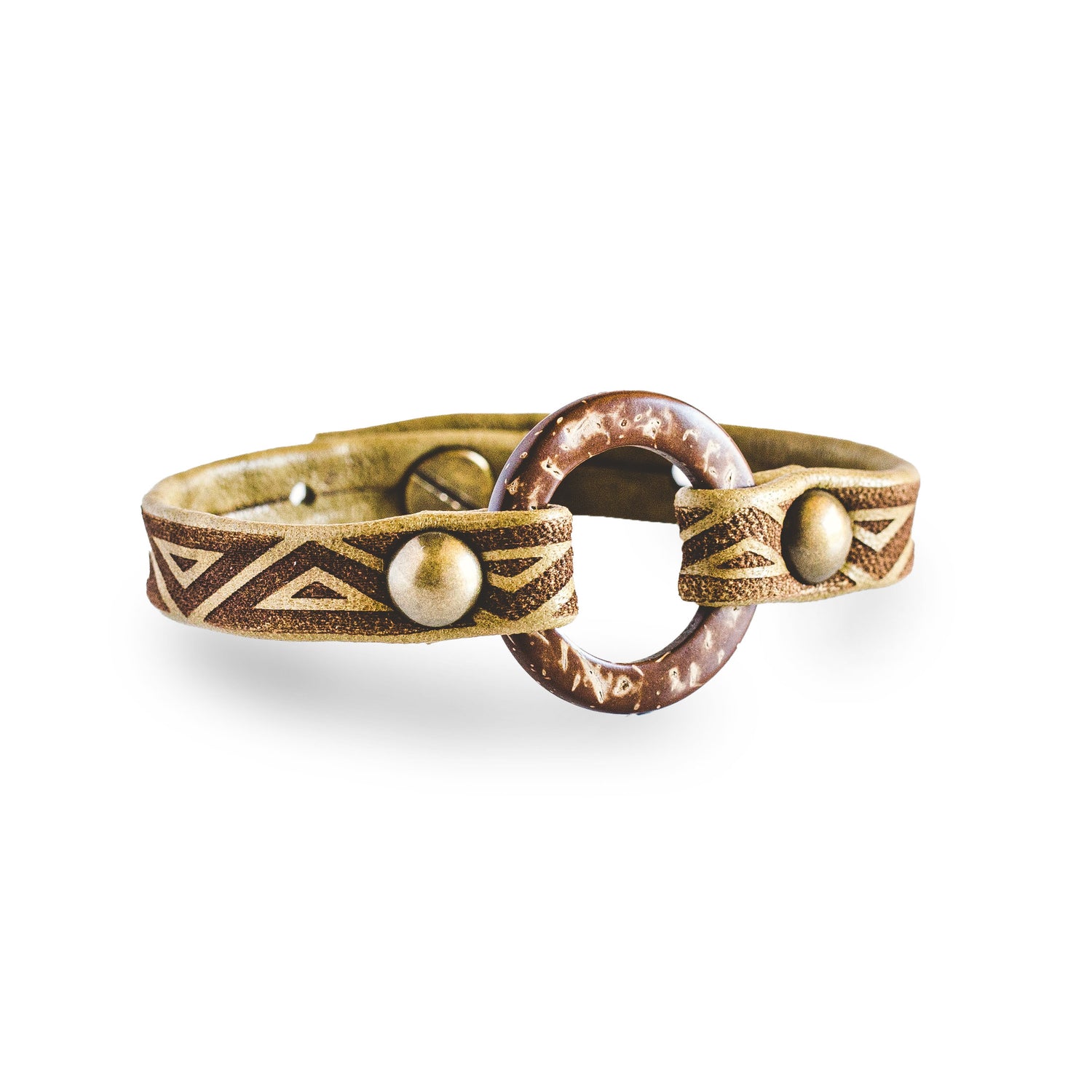 Hawaiian Mountain Circle of Love Bracelet - Antique Brass