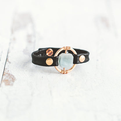 Be the Light Bracelet - Rose Gold - Aquamarine
