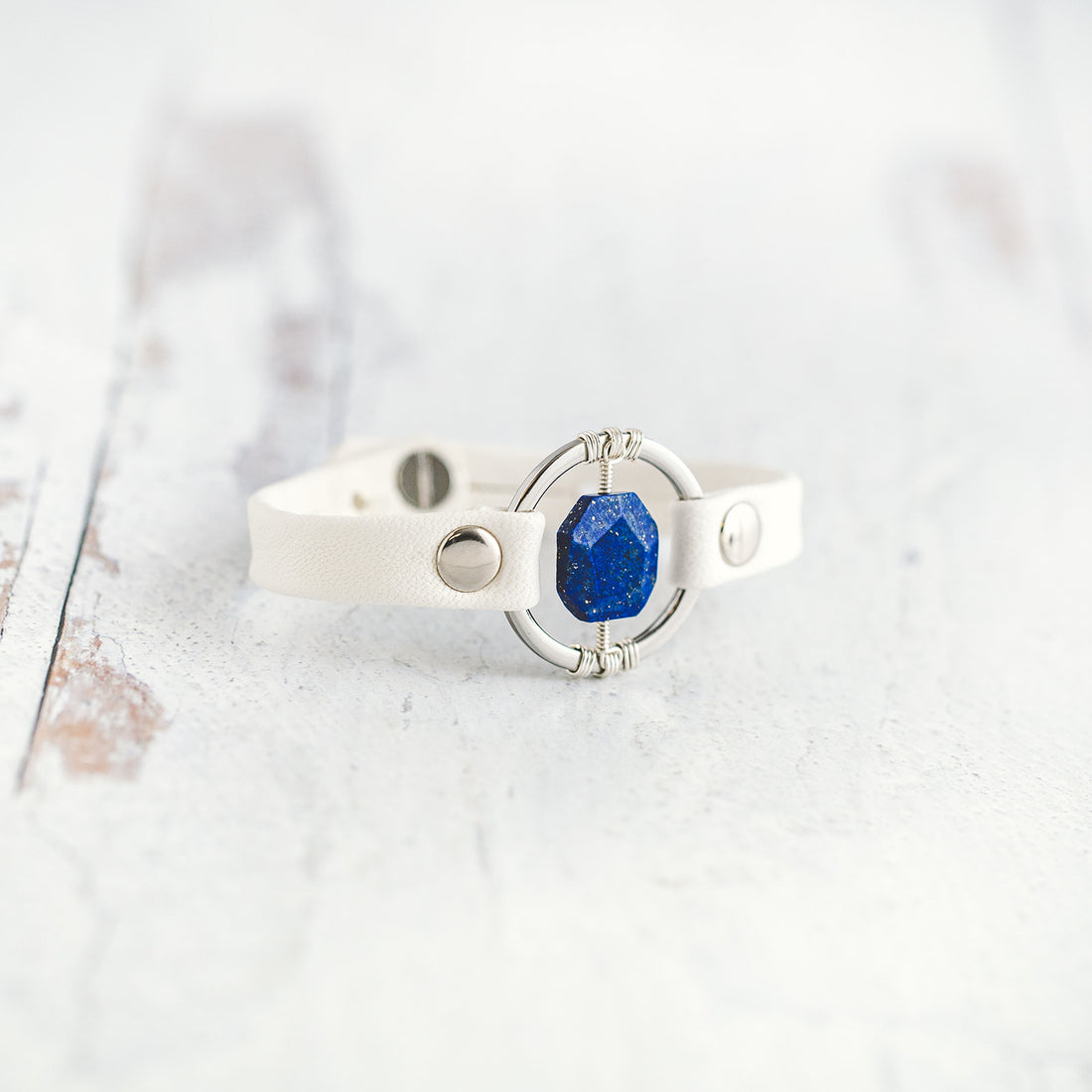 Be the Light Bracelet - Silver &amp; White - Lapis Lazuli