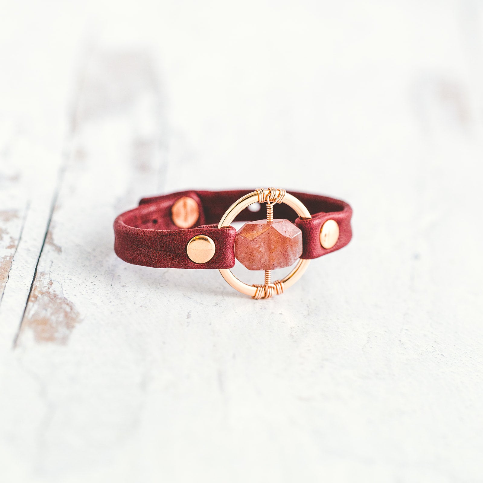 Be the Light Bracelet - Rose Gold - Strawberry Quartz