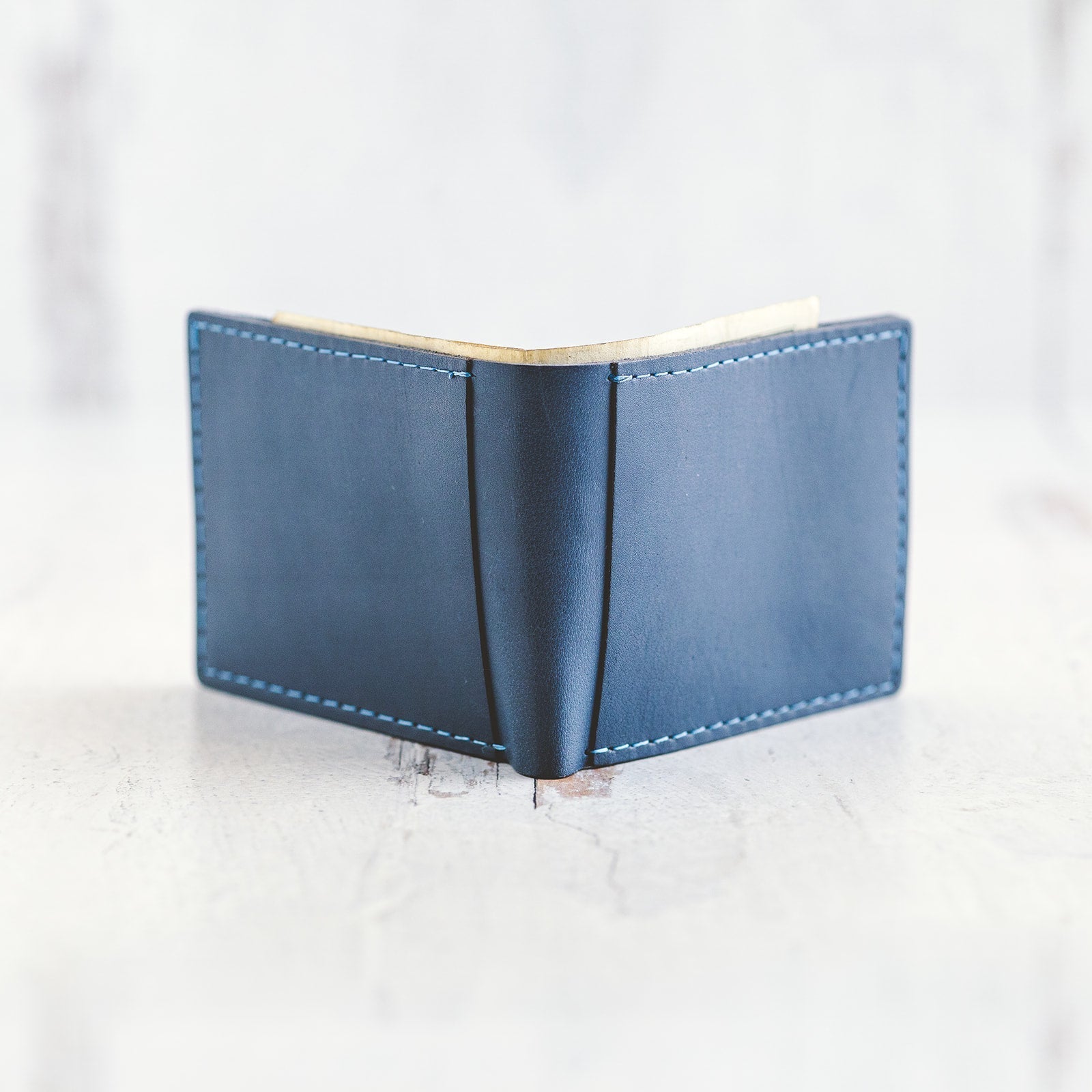Bifold Leather Wallet - Wave