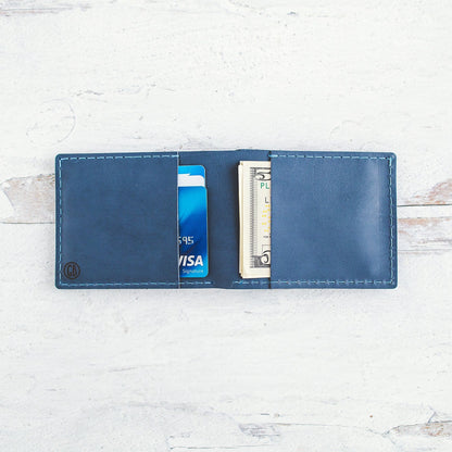Bifold Leather Wallet - Wave