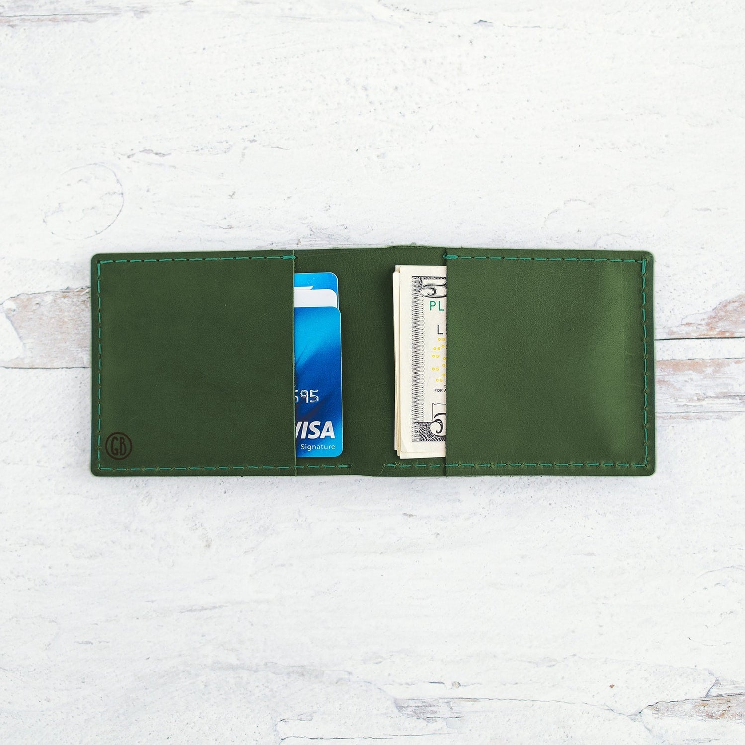 Bifold Leather Wallet - Wave