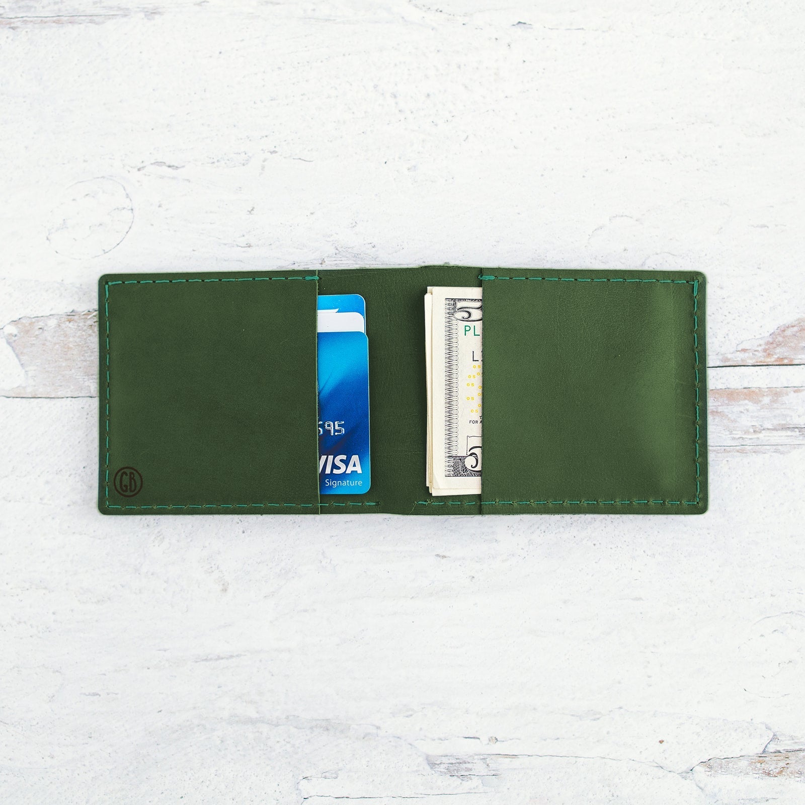 Bifold Leather Wallet - Wave