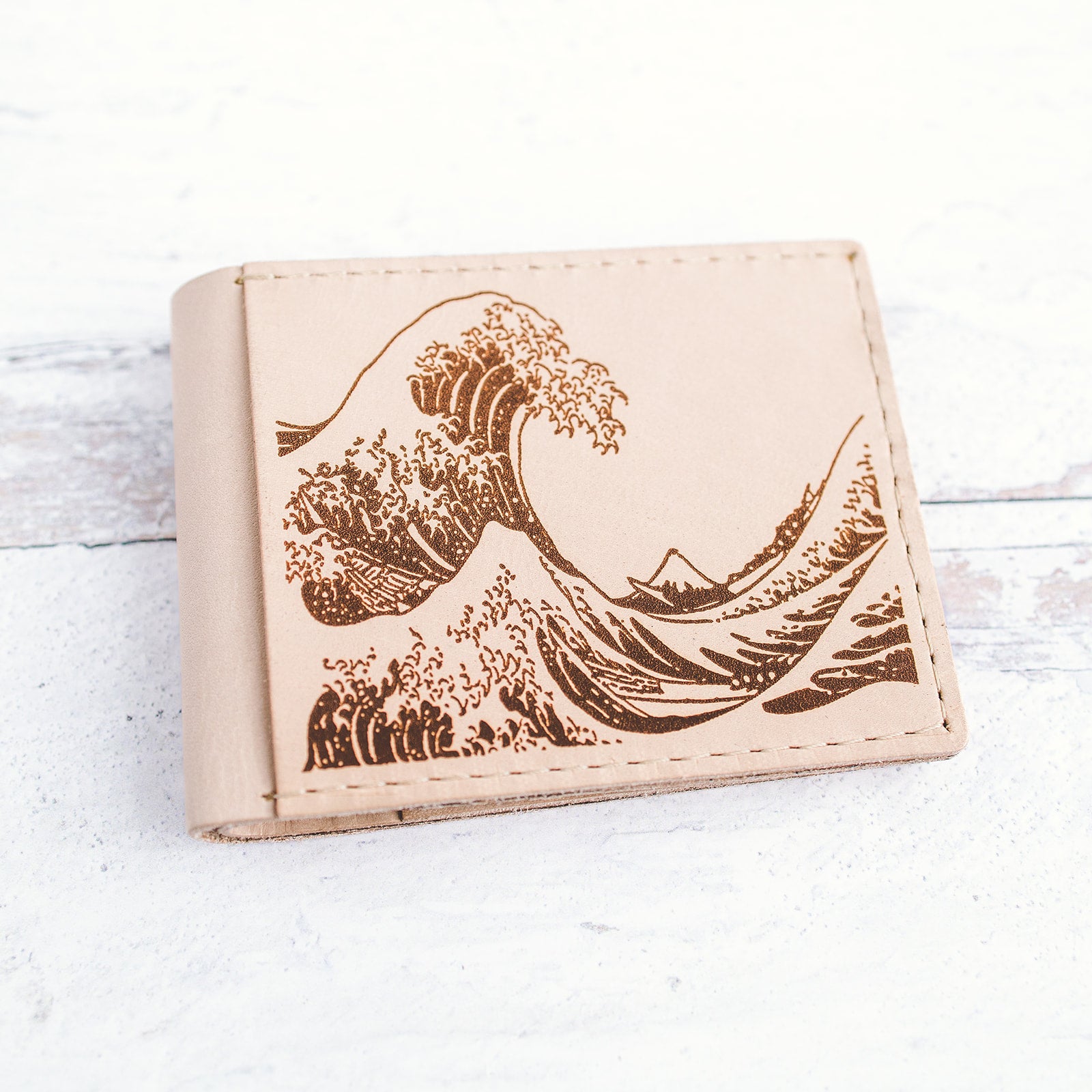 Bifold Leather Wallet - Wave