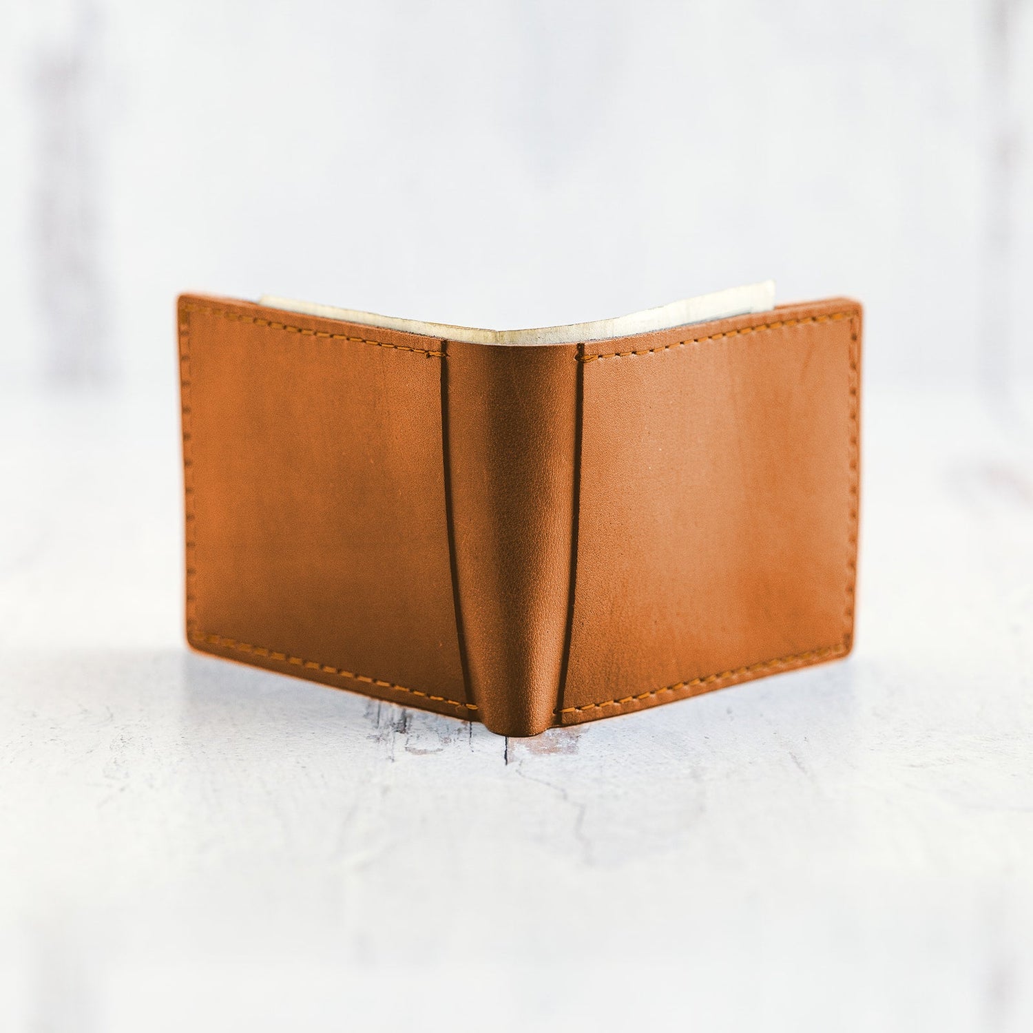Bifold Leather Wallet - Desert