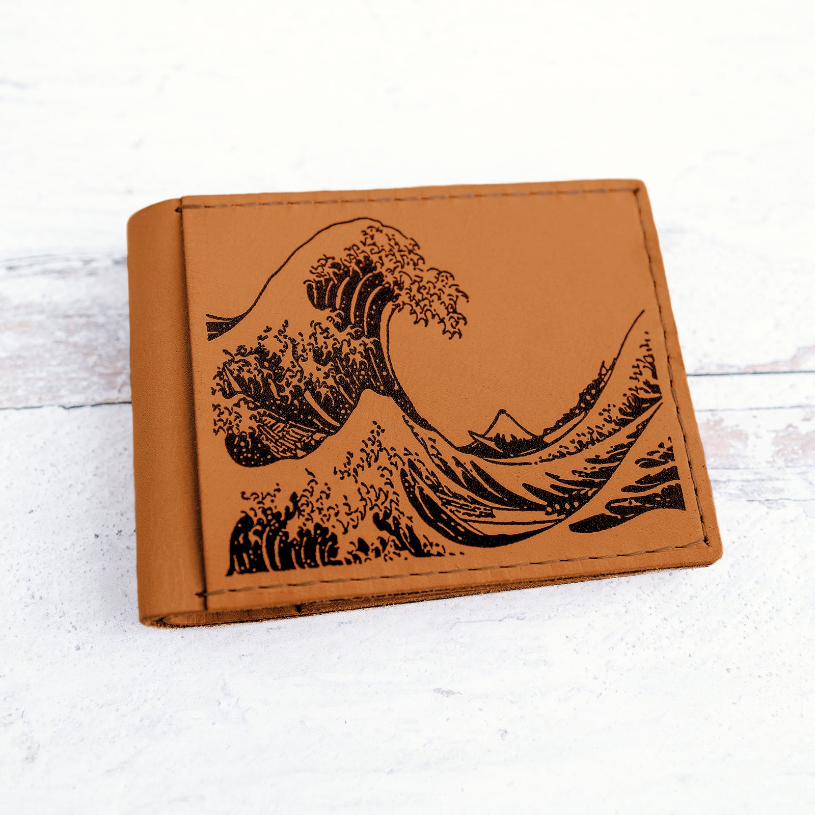 Bifold Leather Wallet - Wave