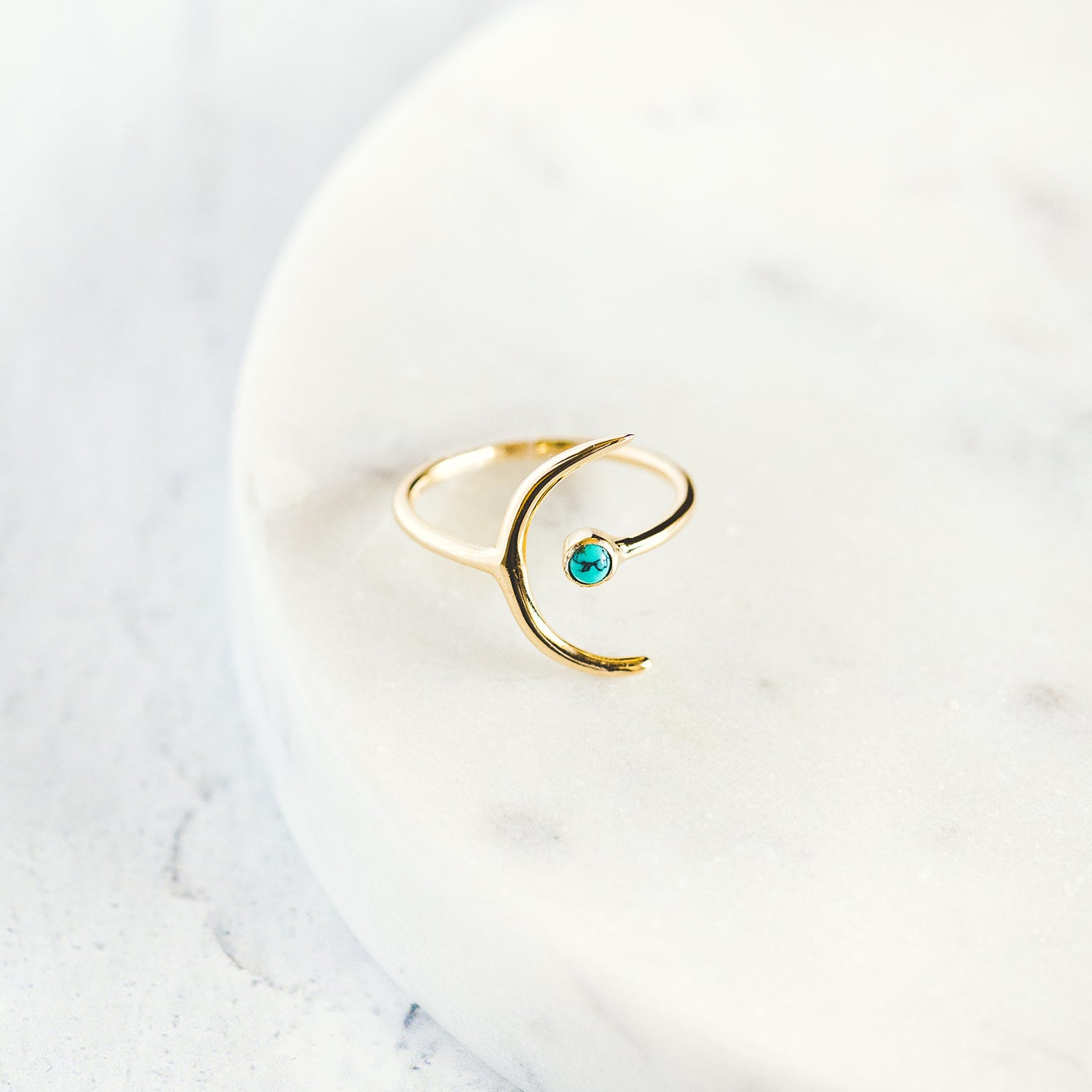 Crescent Ring Turquoise