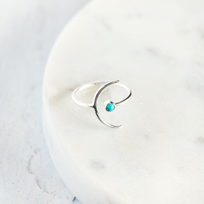 Crescent Ring Turquoise