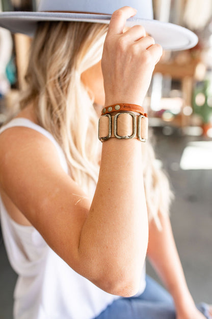 Fancy Cuff Bracelet - Antique Brass