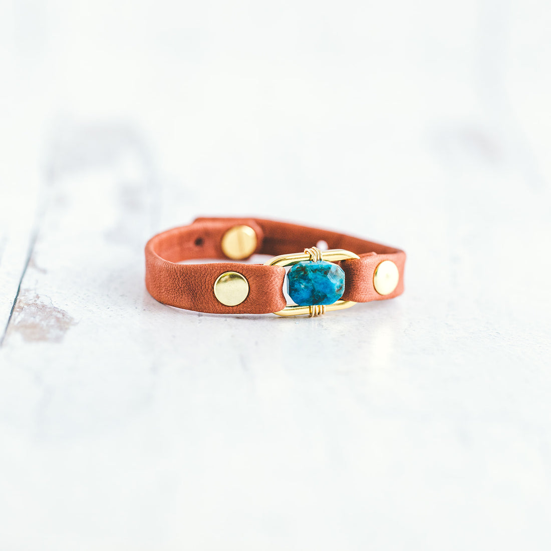 Desert Rose Bracelet - Gold & Coral - Apatite