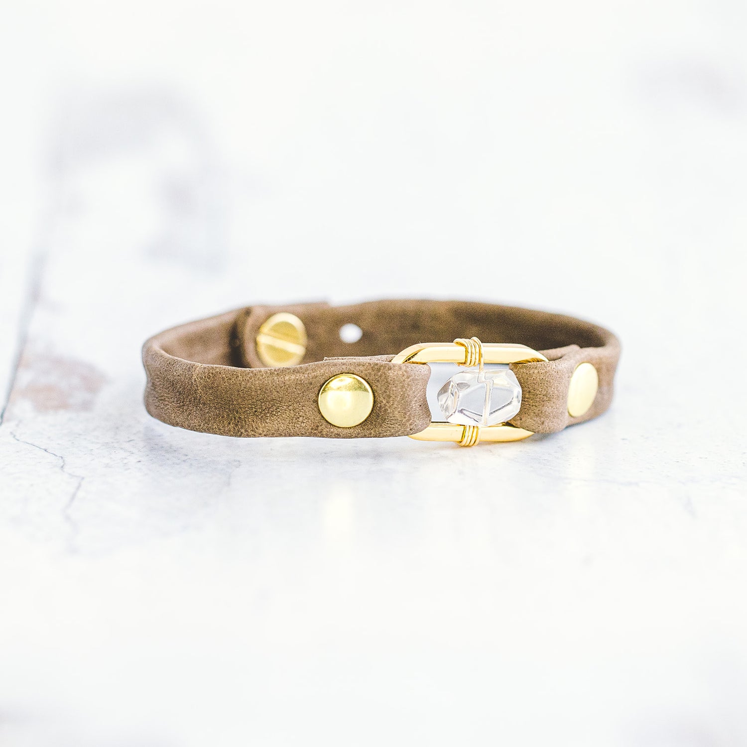Desert Rose Bracelet - Gold - Clear Quartz