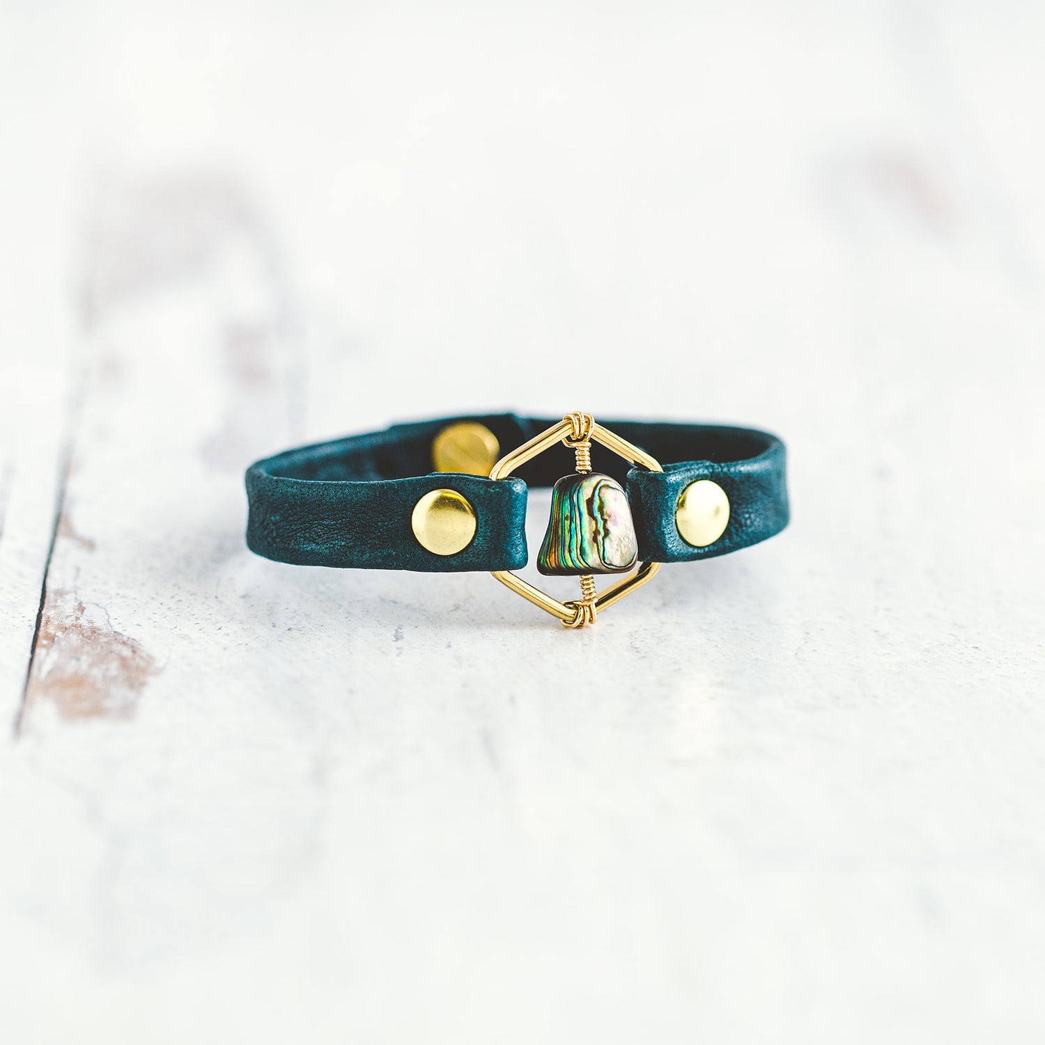 Honeycomb Bracelet - Gold - Abalone